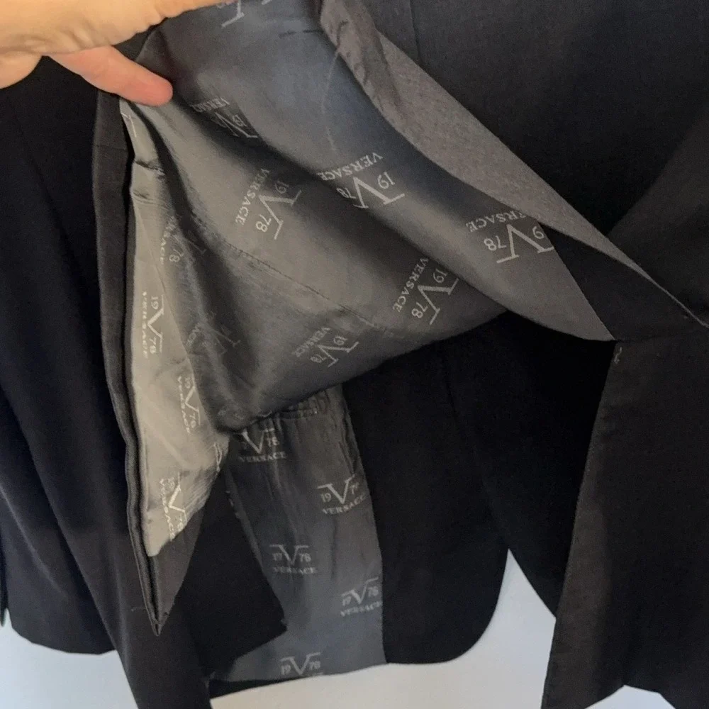 Versace 19.78 Tailored Fit Blazer Jacket Black 44R Men's 100% Wool